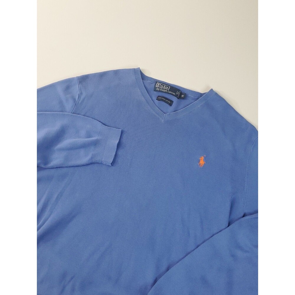 Polo By Ralph Lauren Men's Long Sleeve 100% Pima Cotton, Blue, Medium